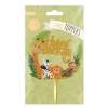Topper ozdoby na tort napis Happy Birthday zwierzęta lew żyrafa dekoracje urodzinowe safari zoo